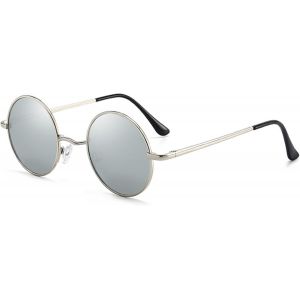 Lunettes De Soleil Polaris&eacute;es Ronde Homme Femme Uv400 Lunettes R&eacute;tro Vintage Cadre M&eacute;tallique - Neuf