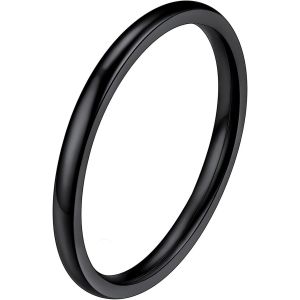 Trahoo-2 Mm/4 Mm/6 Mm/8 Mm Bague Femme Acier Inoxydable Taille 47-67, Anneau Alliance Mariage Bijoux Bagues Fantaisie Pour Ado Garçon Fille (Boîte Cadeau) - Neuf