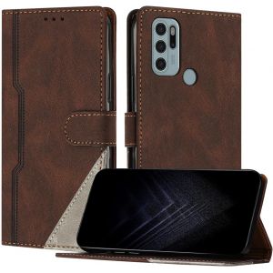 Kal-Étui Pour Motorola Moto G60s, Housse En Cuir Pu Avec [Protection Antichoc Tpu] [Fonction Support] [Porte-Cartes ] Antichoc Magnétique Coque Pour Moto G60s - Marron - Neuf
