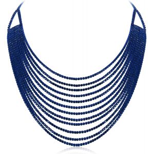 Trahoo-Collier Épais Multicouche, Paillettes Gris Strass Cascade Multi-Brins Chaînes Déclaration Bavoir Collier Longue Chaîne Bijoux Fantaisie - Neuf