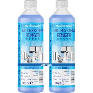 CMWS-Lot de 2 flacons de 1000 ml de nettoyant concentré pour système de lait pour machine à café, mousseur à lait, nettoyant à lait universel pour tous les fabricants - Neuf