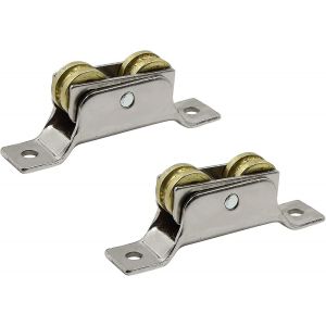 Roulettes Pour Portes Coulissantes, Deux Roulettes En Fer, Support De Rouleau De Portail &Agrave; Rainure Fixe, Roue &Agrave; Rainure En U, Rouleau - Neuf