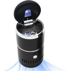 Cendrier de Voiture avec Couvercle Anti-odeurs - Conteneur de Cendres de fumée Amovible pour véhicule - Cendrier Automatique avec Couvercle, Tuyau allongé et indicateur de lumière LED 2 en 1, Generic - Neuf