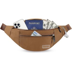 KALANKA-Grand Sac Banane pour Femme et Homme, Sac Banane avec Prise Casque et 4 Poches zippées, Ceinture réglable pour Le Cyclisme, la Course, Le Jogging, Les Voyages, l'extérieur - Neuf