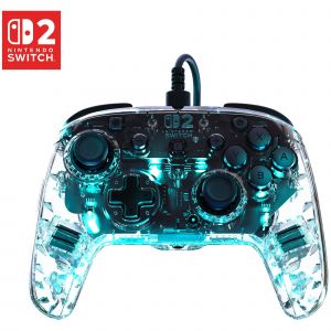 Turtle Beach Afterglow Transparente Manette de gaming RGB filaire Sous licence officielle pour Nintendo Switch 2 - Neuf