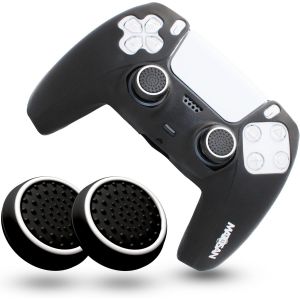 Eryi-® Coque En Silicone Pour Manette - Coque Antidérapante Grip Skin - Compatible Avec Manette Ps5 - Coque Antidérapante Avec Coussinets De Pouce - Accessoires Pour Manette - Neuf