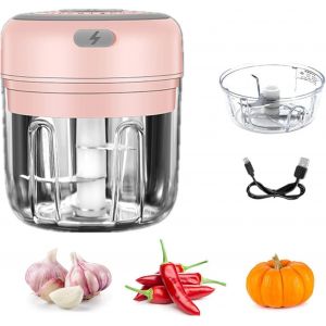 Petit Hachoir Électrique De Cuisine Pour Légumes, Fruits, Viande, Ail, Oignon Et Gingembre, Peut Être Utilisé Pour La Nourriture De Bébé, La Salade Usb 250 Ml Et 100 Ml - Neuf