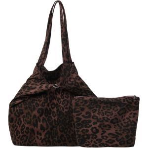 TZF-Sac fourre-tout léopard pour femme - Grand sac à bandoulière - Sac à main en toile - Motif léopard - Sac à bandoulière décontracté - Pour la vie quotidienne, le bureau, le shopping - Neuf