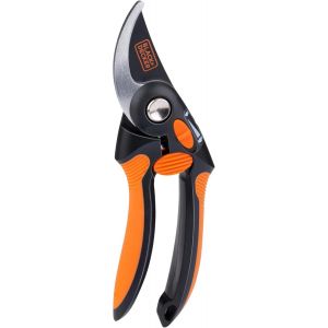 CHECARZHN--NO1-Secateur De Jardin - Taille Haie Lames En Acier De Haute Qualité - Coupe Branche Poignée Ergonomique - Secateur Capacité De Coup De 13 Mm ¿ Noir/Orange - Neuf