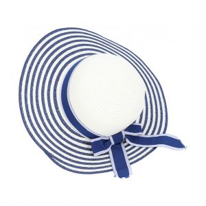 Chapeau De Paille Pour Enfants Avec Noud Papillon, Large Bord, Protection Solaire, Chapeau De Plage En Paille Tissee Pour Enfants (A) - Neuf