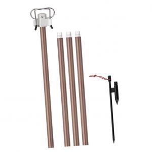 1 Ensemble De Support De Lampe Pliable D'exterieur, Support D'eclairage Portable Pour Camping, Support Robuste Avec Deux Crochets Pour Lanternes Pour Randonnee, Peche Et Activites De Plein Air - Neuf