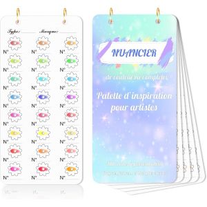 Mevronisshop-Nuancier &Agrave; Colorier Avec Trou 20 Feuilles 18x9cm Nuancier Coloriage 300g/&iquest;Anneau Dor&eacute; Impression Unilat&eacute;rale Convient Aux Feutres Crayons De Couleur Marqueurs Aquarelles - Neuf