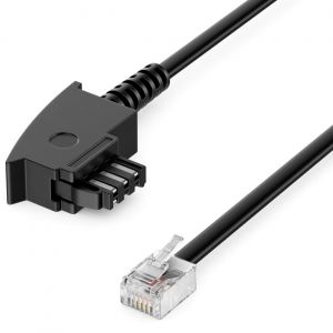 KALANKA-1m Câbles Téléphoniques TAE-F Mâle à RJ11 Mâle 6P4C Câble Plat Terminaux Analogiques à Prise Téléphonique TAE-F Téléphone Modem Routeur Répondeur Noir - Neuf