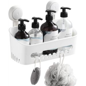 Panier de douche, avec Ventouse, Pas de Perçage Amovible Bac à Douche, du Shampooing et des articles de Toilette Panier de Stockage, Cuisine, salle de Bain, Chambre à coucher, Salle de Séjour - Neuf