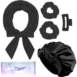 Bandeau Sans Chaleur Pour La Nuit Avec Bonnet Double Couche U2013 Bigoudis Doux Pour Dormir, Ensemble De Tiges À Friser Sans Chaleur + Bonnet En Soie Pour Femmes Et Filles, Cheveux Longs, Vagues - Neuf
