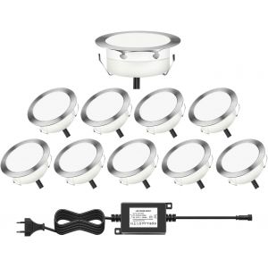 Asfasfq-10 Kit Spots Led Encastrables Spots Led Pour Terrasse,2w Etanche Ip67, Spot Led Lampe Extérieur, Pour Jardin,Escalier,Piscine Blanc Chaud - Neuf