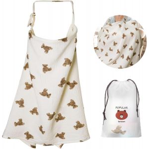 Cape Allaitement Mousseline Couverture Allaitement Doux L&eacute;ger Respirant Tablier D'allaitement 360&deg; Pour Privacy Shield- (Blanc) - Neuf