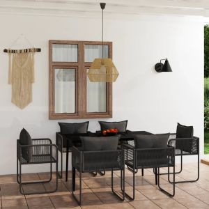 Prolenta Premium - Ensemble &Agrave; Manger De Jardin 7 Pcs Noir - Neuf