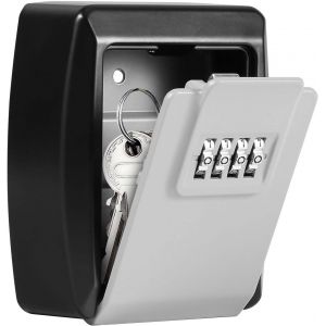 JEXNOVASHOP-Boite a Clefs, Bo&icirc;te &agrave; Clef S&eacute;curis&eacute; Exterieur Avec Code &agrave; 4 Chiffres, Murale Boite a cl&eacute; &Eacute;tanche &agrave; l'eau et &agrave; la Rouille pour Cl&eacute;s, Cartes, Alliage de Zinc (Gris) - Neuf