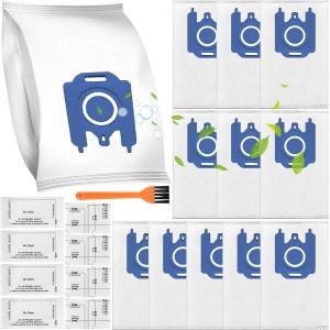 12 Sacs À Poussière Compatibles Avec Miele Gn Sacs Pour Complete C3/C2, Classic C1, S2 S5 S8 S400, S227 S240, S270, S400, S600 Series Sacs D'Aspirateur, Avec 8 Filtres Et 1 Brosse[SSE7114211] - Neuf