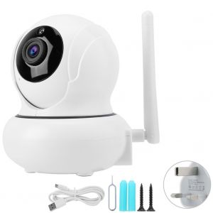 Camera PTZ intelligente sans fil 2MP 1080P HD, Wi-Fi, zoom numerique x4, surveillance de securite domestique (Royaume-Uni 100-240 V) - Neuf