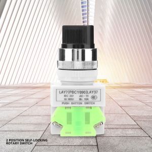Lot de 10 interrupteurs rotatifs autobloquants a 2 positions, montage 22 mm, LAY37-10X/2 - Neuf