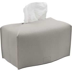 Housse De Boîte À Mouchoirs Rectangulaire En Cuir Synthétique, Moderne Et Décorative, Pour Coiffeuse, Tables De Chevet, Salon, Bureau Et Voiture, 9,5 X 5 X 5 Pouces - Gris Pastel - Neuf