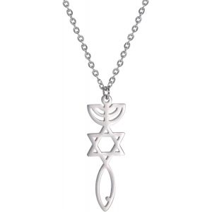 Kal-Collier Sceau Messianique Pour Femme Etoile De David Jésus Poisson Menorah Collier Sceau Messianique De Jérusalem Pendentif Amulette Religieuse Juive Bijoux Hanukkah Cadeau - Neuf