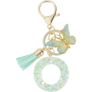 Kal-Porte-Clés, Porte-Clés Pour Filles, Pendentif De Clé Lettre O, Porte-Clés Papillon Avec Lettres Initiales, Cadeau De Porte-Clés Pour Femmes, Vert Clair - Neuf