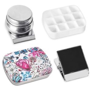 Mini Boîte En Fer Blanc Portable,Palette D'aquarelle Vide De 12 Puits,Petits Kits De Stockage De Peinture Avec Clip Magnétique A - Neuf