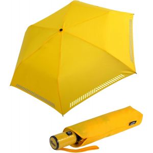 Mini parapluie Safety Reflex extra l&eacute;ger pour enfant, Violet, 95 cm, Parapluie de poche avec ouverture manuelle - Neuf