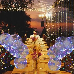 SJZG-Lot De 15 Ballons Lumineux &Agrave; Led, 50 Cm, Bobo &Agrave; L'H&eacute;lium, Ballons Lumineux, Transparents, Pour Mariage, Ballons R&eacute;utilisables, Pour Anniversaire, Multicolore - Neuf
