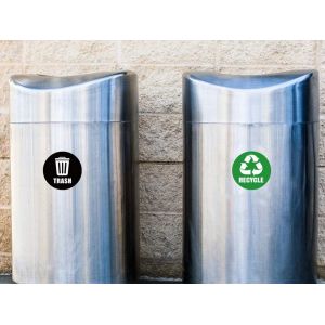 Lot de 12 &eacute;tiquettes pour poubelles et bacs de recyclage pour un tri facile - Neuf