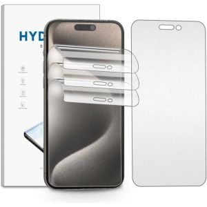 KAL-Film Hydrogel Mat Pour Iphone 15 Pro Max, 3 Pi&egrave;ces Tpu Film De Protection D'&Eacute;cran Antireflets Mat, Anti-Empreinte Digitale, Anti-&Eacute;blouissement (Non-Verre) - Neuf