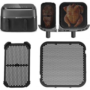 Grille Anti Projection pour Philips 3000 Dual Basket,2 Pcs R&eacute;utilisable Accessoires Air Fryer Moule Air Fryer Plat Silicone Air Fryer pour Philips 3000 Series NA350 et 5000 Series NA550 6L/3L - Neuf