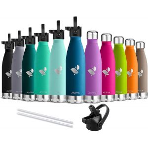 Bouteille D'eau En Acier Inoxydable Isolé À Double Mur - 350ml/500ml/750ml - Gourde Isotherme Étanche Sans Bpa, Gourde Inox Bouche Standard, Gourde Enfant Pour Sport, Gym, Voyage - Neuf