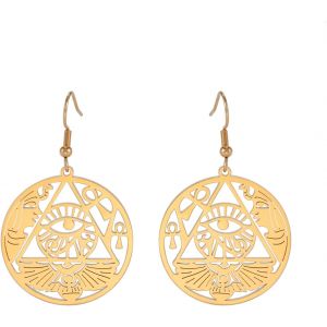 Kal-N?ud Celtique Oeil D'horus Boucles D'oreilles Ankh Croix Déesse Egyptienne Isis Croissant Allah Rond Double Aile Bijoux Amulette Religieuse Pour Femmes - Neuf