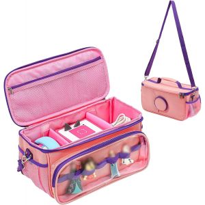Sac Transport pour Toniebox Figurine Accessoires, &Eacute;tui Rangement Portable pour Station de Charge pour Casque avec Bandouli&egrave;re et Poign&eacute;e pour Les Voyages et Les Randonn&eacute;es -Rose - Neuf