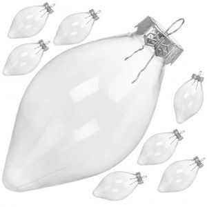 Ornement De No&euml;l Boules En Plastique Transparent &Agrave; Remplir, Des D&eacute;corations De Table Des F&ecirc;tes 13.50x6.50x6.50cm De 8pcs - Neuf