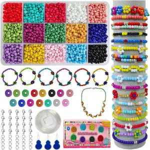 114/5000 3mm Mini Perles De Verre Bracelet Art Bricolage & Bijoux, Ensemble De Fabrication De Cha&icirc;ne Perl&eacute;e, Grattez La Couleur (Complet) - Neuf