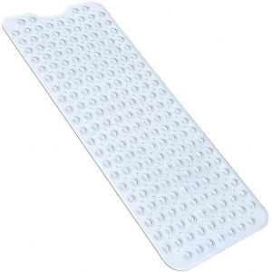 Tapis de bain extra long, antid&eacute;rapant et lavable en machine, avec ventouses - Neuf