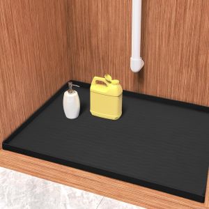 Kalanka-48 W X 48 L Cm Tapis De Silicone Pour &Eacute;vier, Rangement Et Organisation De Cuisine, Prot&egrave;ge-&Eacute;tag&egrave;re Pour Cuisine Et Salle De Bain, Tapis Litiere Chat (Noir) - Neuf
