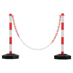 2X POTEAU POUR CHA&Icirc;NE Poteau de d&eacute;limitation Poteau d'avertissement Balises &agrave; sceller Borne Poteau &agrave; cha&icirc;ne 1,4m - Neuf