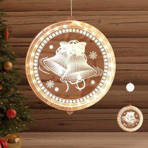 Kal-Lumière De Fenêtre Décorative De Noël,3d Suspendues Blanc Chaud,Décoration Lumineuse De Noël Led A Pile,Decoration Lumineuse Noel Noel,Decoration Fenetre Noel Lumineux Interieur - Neuf