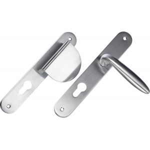 Esquisse 9984051 Ensemble Poign&eacute;es Pali&egrave;re Zamak B&eacute;quille + Aileron Profil Europ&eacute;en (Sans Cylindre) Pour Porte D'Entr&eacute;e,Argent - Neuf