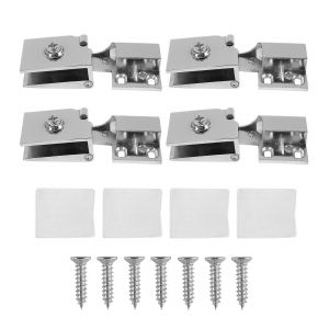 Lot de 4 charni&egrave;res pour portes vitr&eacute;es d'armoires et de caves &agrave; vin - Neuf