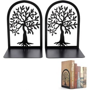 Serre-livres noirs, 1 paire, mini serre-livres, séparateur de livres en métal, arbre de vie, pour décoration de bureau, enfants, écoles, design, CD, étagère de librairie - Neuf