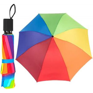 Parapluie Arc-En-Ciel,Parapluie De Poche Parapluie Pliable En Fibre De Verre Parapluie De Voyagepour Hommes Et Femmes - Neuf