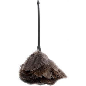 KGABERY-Plumeau D'Autruche,Plumeau D'Autruche Naturel Antistatique Avec Manche En Bois Fileté,Chiffon En Microfibre Réutilisable Lavable À La Main,Pour Stores,Clavier,De Cuisine,Bureau - Neuf
