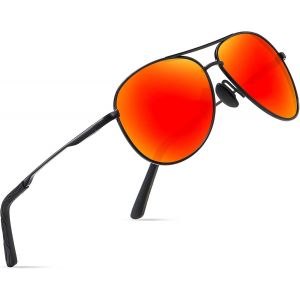 Lunettes De Soleil Homme Pilote Lunettes De Soleil Polarisées Pour Hommes Et Femmes Protection Style Classique Lunettes Ultralégères Verres Anti-Reflets Conduite Pêche Sports Avec Lunettes De Soleil - Neuf
